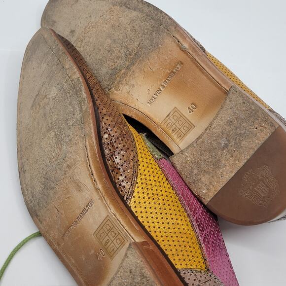 Melvin & Hamilton Lance 9 Purple Green Brown Leather shoes Size 40 main image 5